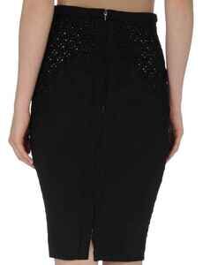 NWT! Antonio Berardi Embroidered Wool Pencil Skirt IT 42